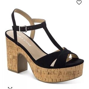 NWT Sun + Stone Jillien Black Platform Espadrille Sandal Size 10